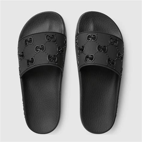 womens slides gucci|all black gucci slides women's.